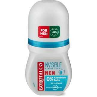 Borotalco Men Invisible · Шариковый дезодорант · 48 ч, 0% солей алюминия 50 мл