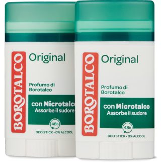 Borotalco Original · Дезодорант-карандаш · 48 ч, 0% спирта 2 × 40 мл