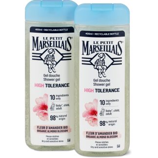 Le Petit Marseillais High Tolerance · Душгр.ель · Органический цветок миндаля 2 × 400 мл
