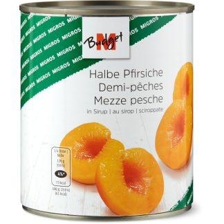 M-Budget · Половинки персика в сиропе 2 × 480гр.