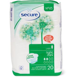 Secure N°65 · Гигиенические прокладки · легкие мини 2 × 20шт
