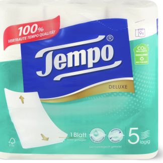 Tempo Deluxe · Туалетная бумага · 5 слоев 9шт