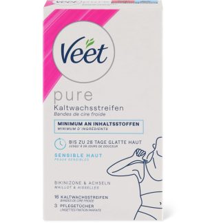 Veet Pure · Восковые полоски · Бикини и подмышки 16шт