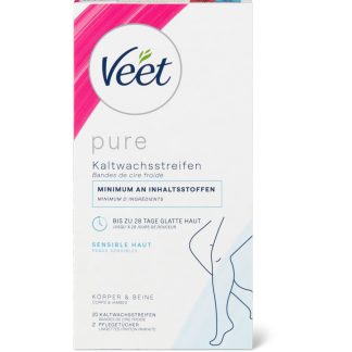 Veet Pure · Восковые полоски · Тело и ноги 20шт