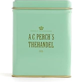 A.C. Perch's Tea Tin For Loose Tea 100g | Light Green Tea Box | Classic Square Tea Box | Elegant And Practical Storage For Loose Tea And Tea Bags