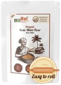 MilHut Organic Kodo Millet Atta 500g - Stone Milled Easy to Roll Gluten-Free Flour | High Protein & Fiber | NPOCertified | Fresh Small Batch