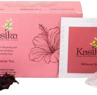 KASIKA Dried Hibiscus Flower Herbal Tea Bags - 15 Pyramid Tea Bags | 100% Natural, Caffeine-Free | Rich In Antioxidants | Supports Heart Health & Immunity | Hot & Iced Herbal Tea | Vegan & Gluten-Free