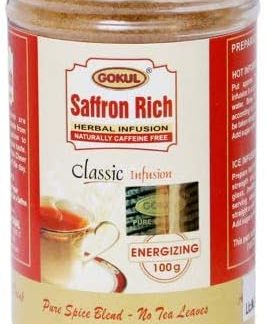 GOKUL Saffron Rich Energizing Herbal Infusion for Immunity Boosting | Good Health | Strong Immunity |Daily VITALIZING Tea |Energizing Tea | Ayush KADA | Immunity Tea - Set of 3(100G Each)
