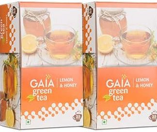 GAIA Green Tea Lemon & Honey - Pack of 2 (25 Tea Bags Each) | Antioxidant-Rich | Supports Immunity, Digestion & Metabolism | Refreshing & Calorie-Free Herbal Infusion | 50 Tea Bags Total