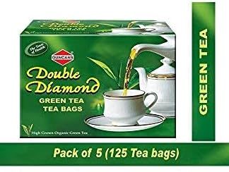 Duncans Double Diamond 100% Natural & Pure Green Tea (Pack of 5 x 25 Tea Bags)