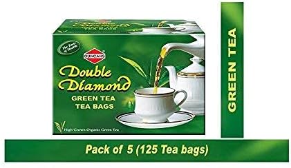 Duncans Double Diamond 100% Natural & Pure Green Tea (Pack of 5 x 25 Tea Bags)