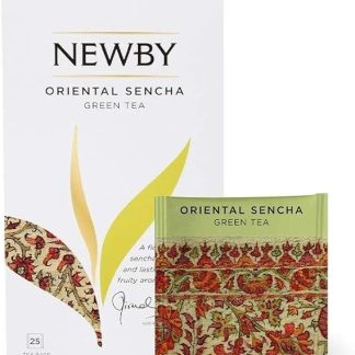 Newby Oriental Sencha Green Tea | 25 Herbal Tea Bags With Carrot, Chamomile Flowers, Marigold Flowers, Natural Mango & Papaya Flavour | 50 Gm 50 Grams