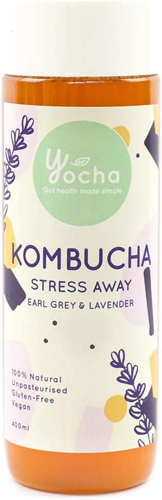 YOCHA Kombucha Stress Away: Earl grey & Lavender, Earl Grey Tea & Lavender, 400 ml - Chilled