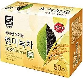 [Nokchawon] NEW USDA Certified Organic Brown Rice Green Tea 50 Tea Bags.