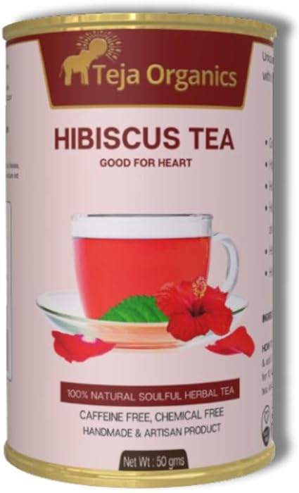 Teja Organics Hibiscus Tea By I 50Gm I Unique Tangy Cranberry Flavor With Vibrant Color