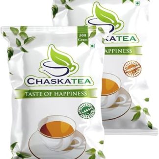 CHASKATEA Premium Masala Tea Powder 500 Gram And Classic Organic Tea 500 Gram Rich And Aromatic Taste, Assam Natural Tea Leaves Chai Patti With Free Slicer (Pack Of 2)