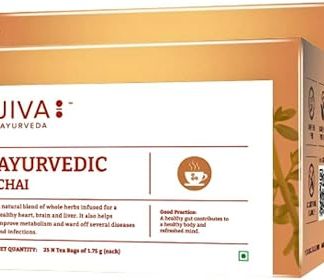 Jiva Ayurvedic Chai- 25 Tea Bags | Caffeine-Free Tea For Healthy Heart, Brain, And Liver | Boosts Immunity, Lowers Cholesterol & Improves Digestion | No Artificial Flavour (Pack Of 2)