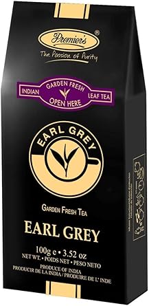 Premiers Earl Grey Flavoured Tea, Citrus Fruit Tea, Loose Leaf Tea, 100 Gms, 50 Cups, Garden Fresh, Make Iced Or Hot Tea, Citrusy Earl Grey Flavour In Black Tea, Black Paper Box 100 G (Pack Of 1)