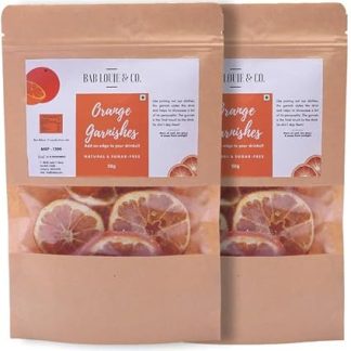 Bab Louie & Co. Dehydrated Orange Wheel Garnishes For Cocktail, Mocktail, Detox Water, Green Tea, Snacks - Gluten Free, Vegan, Air Dried, No Sugar 100% Natural | Pack Of 2 (50 Gm)
