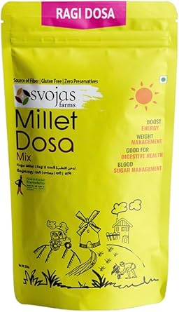 Svojas Farms Ragi (Finger) Dosa Mix, Twin Pack, 2X350G, High-Fibre, Gluten-Free, Nutritious, Easy To Prepare, Delicious, Wholesome, Natural Ingredients, Quality Millet Small