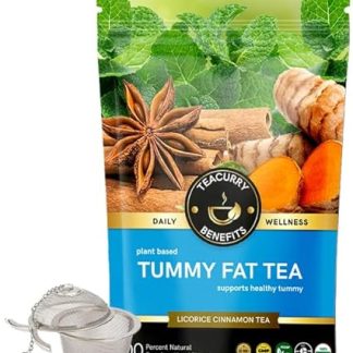 TEACURRY Tummy Fat Tea (200 gram Loose) with Infuser - Helps with Weight Management and Tummy | Get Slimmer Belly - For both Men and Women