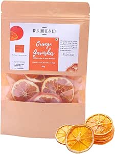 Bab Louie & Co. Dehydrated Orange Wheel Garnishes For Cocktail, Mocktail, Detox Water, Green Tea, Snacks - Gluten Free, Vegan, Air Dried, No Sugar 100% Natural