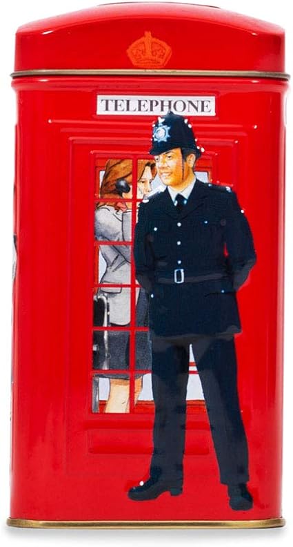 Ahmad Tea London Telephone Box Caddy Gift Tin, 20 Teabag, English Breakfast