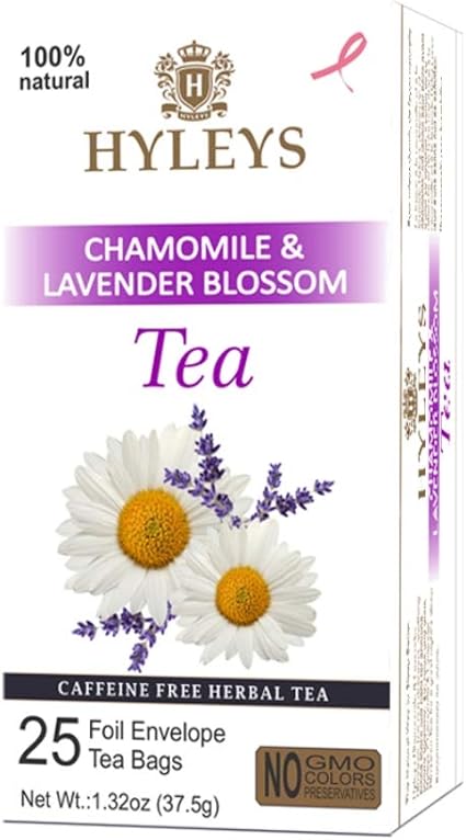 12 Pack - Hyleys Natural Teas Sleep Lavender Blossom Herbal Tea - 25 Tea Bags (100% Natural, Sugar Free, Gluten Free and Non-GMO)
