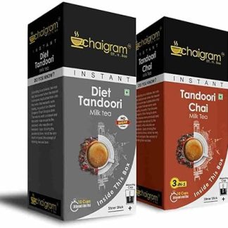 CHAIGRAM Diet Tandoori Tea & Tandoori Tea Instant Tea Premix (10 Sachets Each Pack, 10 X 14G =140G) Pack Of 2