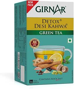 Girnar Detox Green Tea - Desi Kahwa (36 Tea Bags)