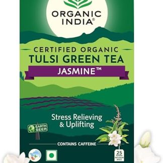ORGANIC INDIA Tulsi Green Tea, Jasmine, 25 Tea Bags 25 Count (Pack Of 1) Multi