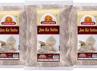 Ghotaram Organic Sattu Atta/Organic Sattu, Hygenic & Tasty, Barley Jau Sattu,Roasted Barli/Jav Flour Sattu|Chemical Free & Pesticides Free|Unadulterated/Instant Food Drink Sattu-1440g(pac 3x 480g)