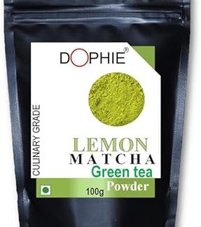 Dophie Matcha Green Tea Powder With Lemon Powder100G [Pack-1] Culinary Grade, Delicate Green Tea Flavour With A Hint Of Lime,More Antioxidants Than Regular Green Tea Pack Of 1