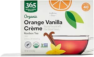 365 by Whole Foods Market, Organic Orange Vanilla Crème Rooibos Herbal Tea, Caffeine Free, 40 Count