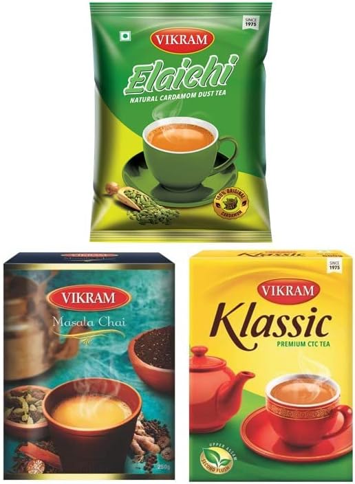 Vikram Klassic, Masala and Elaichi Dust Tea Combo Pack of 3 (500 gm +250 gm+250 gm)