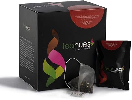 Teahues Earl Grey Black Tea, 16 Tea Bags With 1 Free Exotic Sample| Bergamot Oil | Garden Ftea|Aromatic Black Tea| Flavour Tea Bags| Imperial Earl Grey Black Tea| Premium Black Tea
