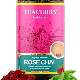 Just Vedic Rose Chai Patti (100 Grams, 50 Cups) - Rose Tea Loose Leaves for Immunity, Skin Glow, and Stress Relief - Rose Tea Caffeine Free