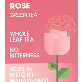 Teabox Rose Green Tea Bags 25 Pieces | For Glowing Skin | Made With 100% Whole Leaf & Natural Rose Petals 25 Tea Bags (Pack Of 1) White