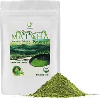 EFOOFAN Organic Matcha Green Tea Powder, Premium Culinary Grade(4oz), Japanese Tencha Tea Flavor, First Harvest, Te Macha Organico for Latte, Baking, Smoothie