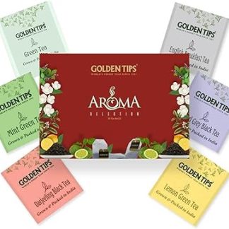 Golden Tips Aroma Black & Green Tea Assortment Individual 6 Flavour Envelope - Tea Bags (58 Gram - 30 Tea Bags)