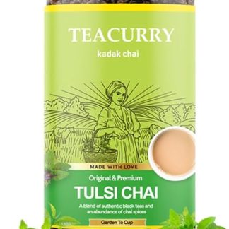 TEACURRY Tulsi Chai (100 Grams, 50 Cups) - Tulsi Chai for Digestion and Relaxation - 100% Natural Basil Tea | Refreshing & Tasteful Tulsi Flavor Chai Tea