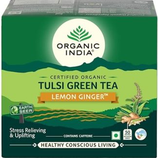 Green Velly Organic Tulsi Green Tea Lemon Ginger 50 Teabags