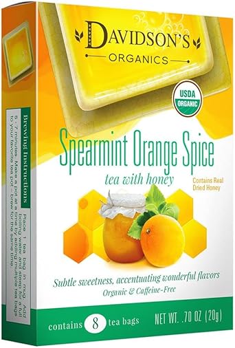 Davidson's Tea Spearmint Orange Spice, 8-Count Tea Bags (Pack of 12)