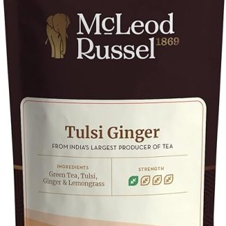 McLEOD RUSSEL 1869 - Tulsi Ginger | 100G | Long Leaf Green Tea | 100% Pure & Natural Tulsi & Ginger | Immunity-Booster | Ayurvedic | 40+ Cups 100 G (Pack Of 1)