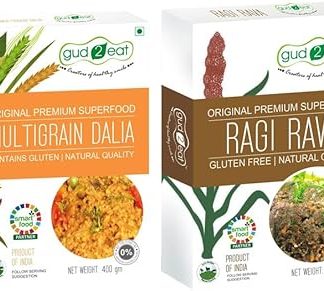 Gud2eat MULTIGRAIN DALIA & RAGI RAVA - Combo 1+1 | Healthy food | simple to make spicy upama | tasty and delicious | 800g