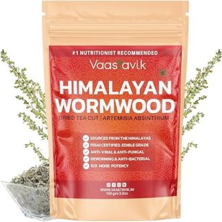 Vaastavik Himalayan Sourced Wormwood Tea Dried Earl Grey, Loose Leaves Cut Artemisia Absinthium 100Gm