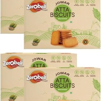 Zerobeli Premium Jowar Atta Digestive Biscuits With Elaichi - (Pack Of 375G X4)|Healthy,Nutritious,And Delicious Cookies|Best Tea Time Snacks|100% Vegetarian,1500 Gram