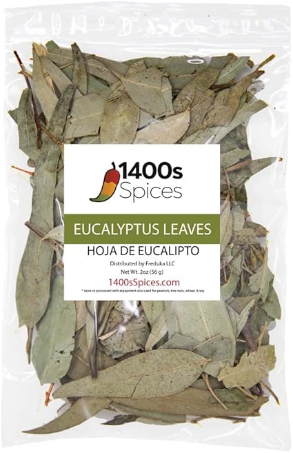 2oz Dried Eucalyptus Leaves, Hojas de Eucalipto Seca, Eucalyptus Leaf Tea by 1400s Spices