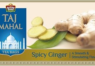Taj Mahal Spicy Ginger Tea Bags, 25 Pieces 25 Count (Pack Of 1)