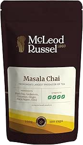McLEOD RUSSEL 1869 - Masala Chai | 250G | Garden Fresh Ctc Tea | Loose Leaf | 100% Natural Spices | Immunity-Booster | 100+ Cups 250 G (Pack Of 1)